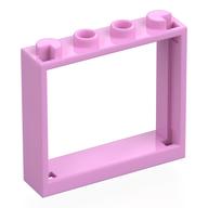 Деталь LEGO Window 1 x 4 x 3 without Shutter Tabs, Ярко-розовый