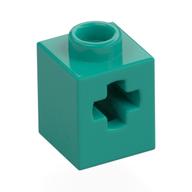 Деталь LEGO Кирпичик Technic 1 x 1, с осевым отверстием, Темно-бирюзовый