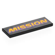 Деталь LEGO Tile 2 x 6 with Purple and Orange 'MISSION' print, Черный