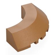 Деталь LEGO Brick Round Corner 5 x 5 x 1 with Bottom Cut Outs [No Studs Flat Top][1/4 Arch], Средне-темный телесный