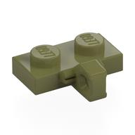 Деталь LEGO Hinge Plate 1 x 2 Locking with 1 Finger on Side, without Groove, Оливковый