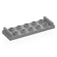 Деталь LEGO Plate Special 2 x 6 with 2 x 5 Studs and Door Stops on Top, Светлый сине-серый