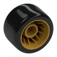 Деталь LEGO Wheel Rim 24 x 14.9 Wide with Black Slick Tyre, Жемчужно-золотой