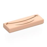 Деталь LEGO Tile 1 x 3 with Dark Tan Mouth print, Светлый телесный