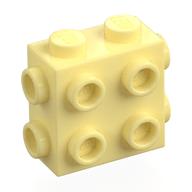 Деталь LEGO Brick Special 1 x 2 x 1 2/3 with Eight Studs on 3 Sides, Ярко-светло-желтый