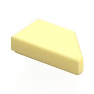 Деталь LEGO Плитка 1 x 2, с выемкой под штырёк слева, Ярко-светло-желтый