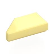 Деталь LEGO Плитка 1 x 2, с выемкой под штырёк справа, Ярко-светло-желтый