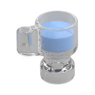 Деталь LEGO Equipment Stein/Cup with Bright Light Blue Drink Pattern, Прозрачный бесцветный