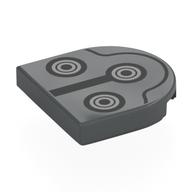 Tile Round 2 x 2 Half Circle with Black/Silver Circles (Snowtrooper Mask) print