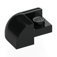Деталь LEGO Brick Curved 2 x 2 x 1 with Curved Top - Corner, Черный