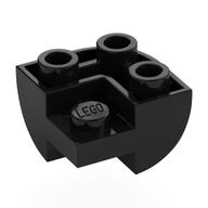 Деталь LEGO Brick Curved Inverted 2 x 2 x 1, Corner, Черный