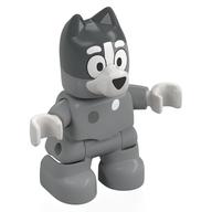 Деталь LEGO Duplo Figure Dog Small (Bluey) with White Nose, Hands, Dark Bluish Grey Top of the Head print (Muffin), Светлый сине-серый