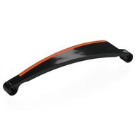Деталь LEGO Technic Panel Curved 3 x 13 x 2 Tapered, Right #53 with Orange Stripe print, Черный