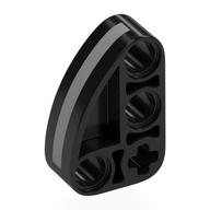 Деталь LEGO Technic Beam 2 x 3 L-Shape with Quarter Ellipse Thick with Silver Stripe print, Черный