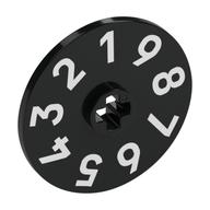Technic Disc 3 x 3 with White '1 2 3 4 5 6 7 8 9' print