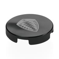 Деталь LEGO Tile Round 2 x 2 with Silver Koenigsegg Logo print, Черный
