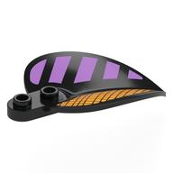 Plant, Leaf/Petal 4 x 6 x 1 1 / 3 with Orange Lattice, Lavender Stripes print