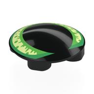 Деталь LEGO Plate Round 2 x 2 with Rounded Bottom with Yellowish Green/Lime/Green Cat Eye print, Черный