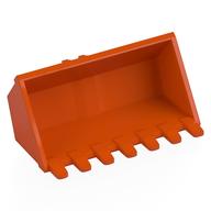 Деталь LEGO Construction Vehicle Bucket 3 x 6 with Locking 2 Finger Hinge, Reinforced Center, Красно-оранжевый