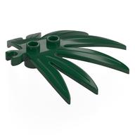 Деталь LEGO Plant Leaves 6 x 5 Swordleaf with Clip  (thick open O clip), Темно-зеленый