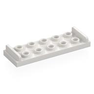 Деталь LEGO Plate Special 2 x 6 with 2 x 5 Studs and Door Stops on Top, Белый