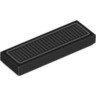 Деталь LEGO Tile 1 x 3 with Silver Grill print, Черный