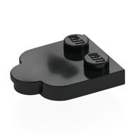 Деталь LEGO Plate Special 2 x 3 with Cloud Edge, Черный