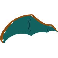 Деталь LEGO Wing, Right, with Dark Turquoise Inside, Оранжевый