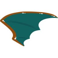 Деталь LEGO Wing, Left, with Dark Turquoise Inside, Оранжевый