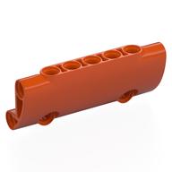 Деталь LEGO Technic Panel Curved 7 x 3 with 2 Pin Holes through Panel Surface, Красно-оранжевый