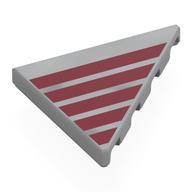 Деталь LEGO Tile 45° Cut 4 x 4 (Triangle) with Dark Red Stripes print, Светлый сине-серый