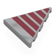 Деталь LEGO Tile 45° Cut 4 x 4 (Triangle) with Dark Red Stripes print, Светлый сине-серый