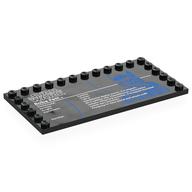 Деталь LEGO Plate Special 6 x 12 with Studs on 3 Edges with 'STAR WARS Boba Fett', Stats print, Черный