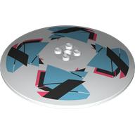 Деталь LEGO Dish 10 x 10 Inverted with Black/Coral/Medium Azure Repeating Shapes print, Белый