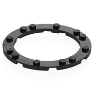Деталь LEGO Plate 8 x 8 Round with 6 x 6 Round Cutout, Черный