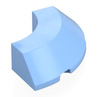 Деталь LEGO Brick Round Corner 4 x 4 x 1 with Bottom Cut Outs [No Studs Flat Top][1/4 Arch], Ярко-светло-голубой