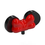 Headwear Accessory Bow with Minnie Mouse Ears, Small Pin, Red Pattern