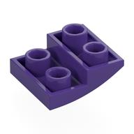Деталь LEGO Скос изогнутый перевёрнутый 2 x 1, Темно-фиолетовый