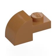 Деталь LEGO Кирпичик изогнутый 1 x 2 x 1, с изогнутым верхом, Средне-темный телесный