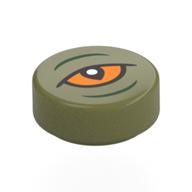 Деталь LEGO Tile Round 1 x 1 with Dewback Eye print, Оливковый