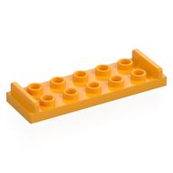 Деталь LEGO Plate Special 2 x 6 with 2 x 5 Studs and Door Stops on Top, Ярко-светло-оранжевый