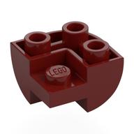 Деталь LEGO Brick Curved Inverted 2 x 2 x 1, Corner, Темно-красный