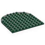 Деталь LEGO Plate 10 x 10 with Rounded End, Темно-зеленый