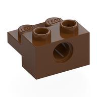 Деталь LEGO Technic Brick Special 1 x 2 with Pin Hole and 1 x 2 Plate, Красно-коричневый