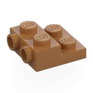 Деталь LEGO Plate Special 2 x 2 x 2/3 with Two Studs On Side and Two Raised - Updated Version, Средне-темный телесный