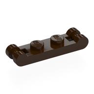 Деталь LEGO Plate Modified 1 x 2 with Handles on Ends, Темно-коричневый