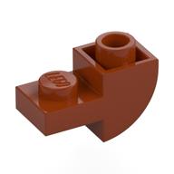 Деталь LEGO Brick Curved Inverted 1 x 2 with 1 x 1 Cutouts, Темно-оранжевый