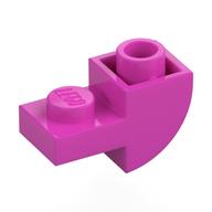 Деталь LEGO Brick Curved Inverted 1 x 2 with 1 x 1 Cutouts, Темно-розовый