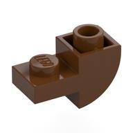 Деталь LEGO Brick Curved Inverted 1 x 2 with 1 x 1 Cutouts, Красно-коричневый