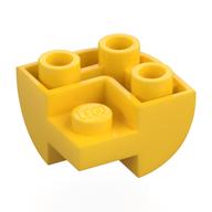 Деталь LEGO Brick Curved Inverted 2 x 2 x 1, Corner, Желтый